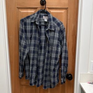 Eddie Bauer Men’s Blue Plaid Button-Up Shirt